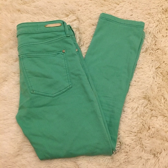 Pilcro and the Letterpress Denim - PILCO & THE LETTERPRESS Stet Fit Aqua Green Crop